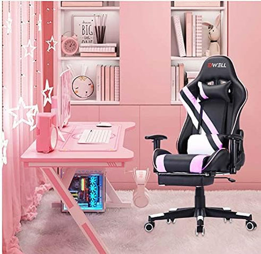 Pink Gaming Chair,Computer Chair,Gaming ChairPink Gaming Chair,Computer Chair,Gaming Chair with Footrest,Adjustable
【Comfort comes first】: Nothing is more enjoyable than a comfortable seat for long gaming sessions,this gaming chair has a body hugging backrest to mimic the curves ChairsLive Online MallLive Online MallPink Gaming Chair,Computer Chair,Gaming Chair