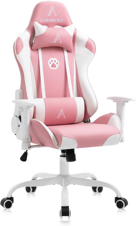 Women, Adjustable PU Leather Computer Desk Chair, Racing Style Office ChairPink Gaming Chair, High Back Ergonomic Video Game Chair for Women, Adj
Ergonomic Design: Our gaming chair can meet your basic needs like 360° swivel and smooth rollers for mobility; 3.14" height adjustment; Detachable also adjustable hChairsLive Online MallLive Online MallWomen, Adjustable PU Leather Computer Desk Chair, Racing Style Office Chair
