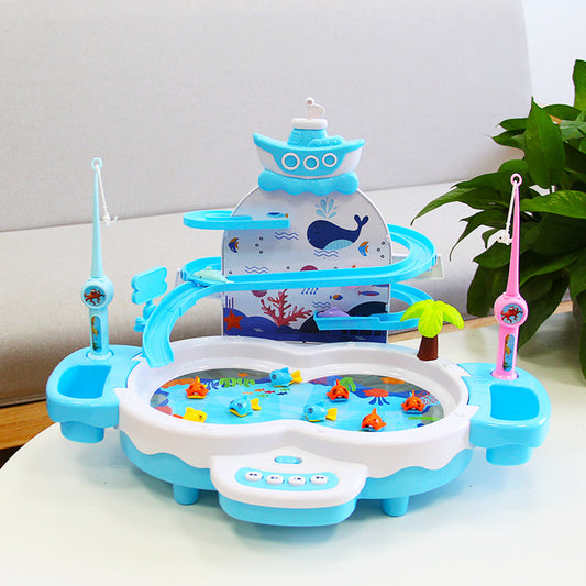 Children'Electric Fishing ToyFunction: electric early education music track Specification: 43.5 * 29.5 * 31.5 cm Packing method: color box Whether there is an anime image: no Product category: CCHILDREN TOYLive Online MallLive Online MallChildren'
