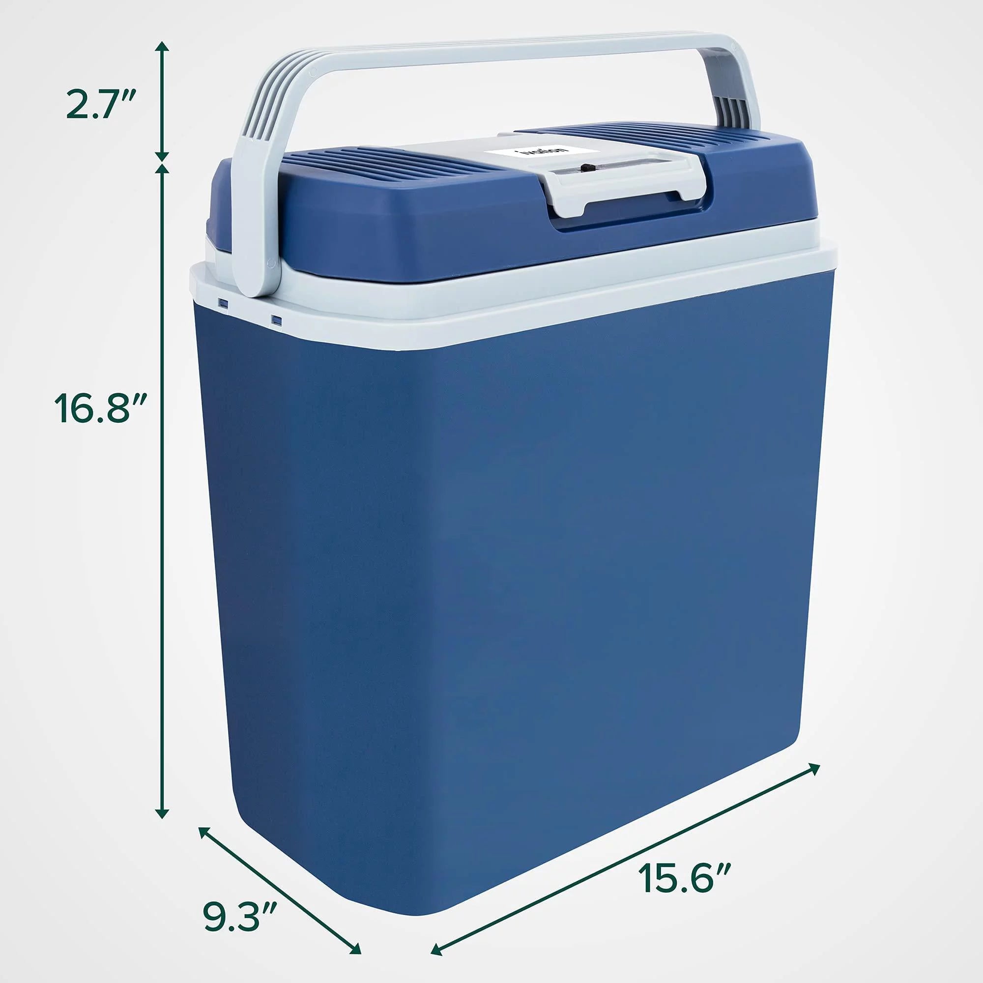 Electric Cooler & Warmer, 24 L Portable Thermoelectric 12 Volt Cooler with Handle (Blue)