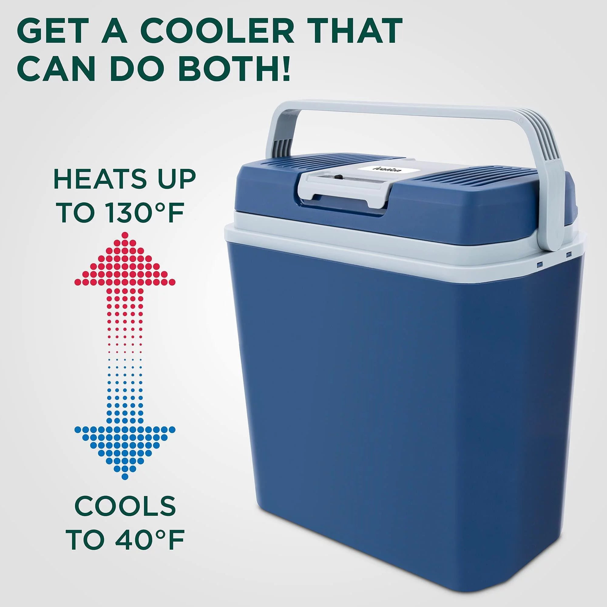 Electric Cooler & Warmer, 24 L Portable Thermoelectric 12 Volt Cooler with Handle (Blue)