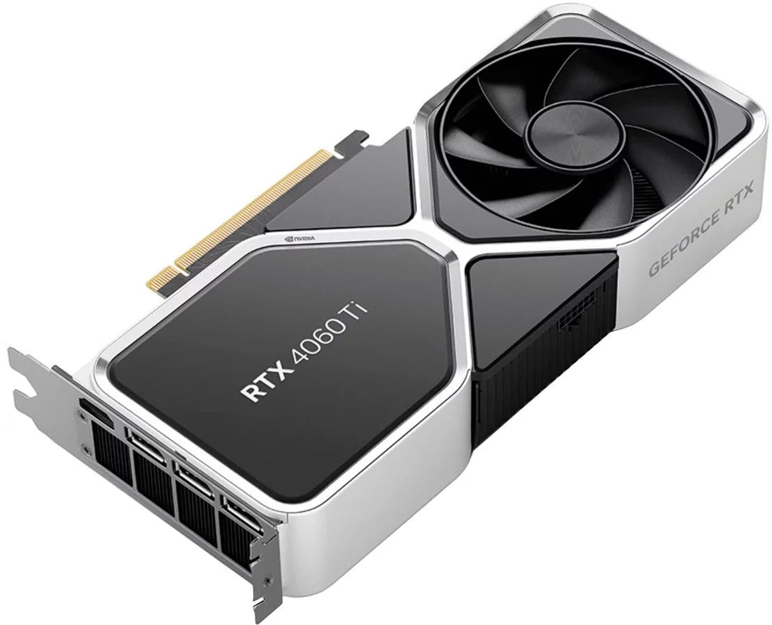 - Geforce RTX 4060 Ti 8GB GDDR6 Graphics Card - Titanium and Black