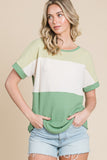 BOMBOM Color Block Short SleeveBOMBOM Color Block Short Sleeve T-ShirtThe Color Block Short Sleeve T-Shirt is a trendy and versatile addition to your casual wardrobe. With its modern color block design, this t-shirt offers a stylish anClothingTrendsiLive Online MallBOMBOM Color Block Short Sleeve