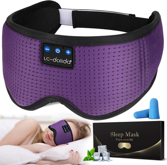 Sleep Mask with Bluetooth Headphones, Sleep Headphones Bluetooth Sleep Mask 3D Sleeping Headphones for Side Sleepers Best Gift and Travel Essential (Classical Purple)