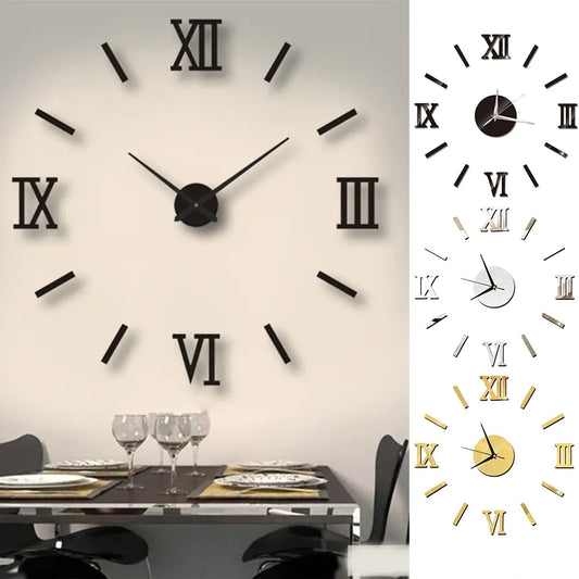 3D Acrylic Roman Numeral Wall Clock - Modern DIY Home Decor3D Acrylic Roman Numeral Wall Clock - Modern DIY Home DecorTransform Your Space with the 3D Roman Wall Clock Mirror StickersElevate your home or office décor with the luxurious and modern 3D Roman Wall Clock Mirror Stickers.KitchenLive Online MallLive Online Mall3D Acrylic Roman Numeral Wall Clock - Modern DIY Home Decor