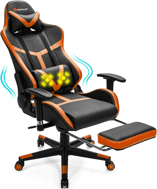 Footrest Adjustable Lumbar Support PU Leather High Back Computer Chair Swivel StoolGaming Chair, Orange Gaming Chairs Ergonomic Gamer Chair for Adults wi
🎮【Steady &amp; Long Lasting】 Gaming chair size: 29" x 29" x 49"-53" (L x W x H), seat area size: 20" x 17.5" (L x D), backrest area size: 21.5" x 32.5" ( L x W), mChairsLive Online MallLive Online MallFootrest Adjustable Lumbar Support PU Leather High Back Computer Chair Swivel Stool