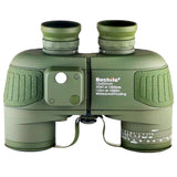 Boshile 10x50 Binoculars with Rangefinder and Compass Reticle Illuminant Telescope Navy Waterproof Green Color Tactical Military