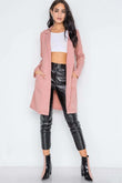 Blush Solid Long Sleeve Longline Jacket /3-2Blush Solid Long Sleeve Longline Jacket /3-2Jacket features: notched collar, open front, long sleeves with adjustable straps, front pockets, and a longline silhouetteModel is 5'9 wearing a size Small ( Waist: JacketLive Online MallLive Online MallBlush Solid Long Sleeve Longline Jacket /3-2