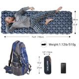 WESTTUNE Camping Sleeping Pad Ultralight Inflatable Mattress Portable Outdoor Air Cushion Sleeping Mat for Travel Hiking