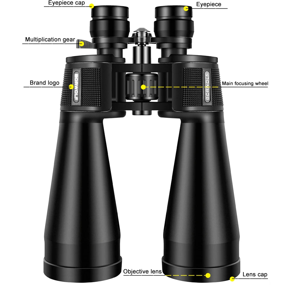 BORWOLF Large Objective lens 20-60X70 Binoculars  FMC Optical  High Power Hunting Birdwatching Telescope Light night vision