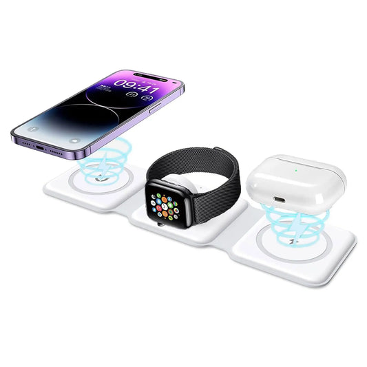 '-1 Magnetic Wireless Charging StationFoldable 3-in-1 Magnetic Wireless Charging StationCharge your iPhone, AirPods, and Apple Watch on the go with our Foldable 3-in-1 Magnetic Wireless Charging Station. Designed for travel and convenience, this chargerCharging CableLive Online MallLive Online Mall-1 Magnetic Wireless Charging Station