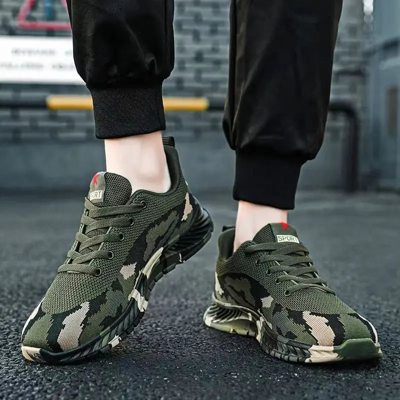 2024 Camouflage Sneakers Mens Fashion Non-slip Mesh Surface Breathable Sports Shoes Women's Outdoor Lightweight Walking Shoes