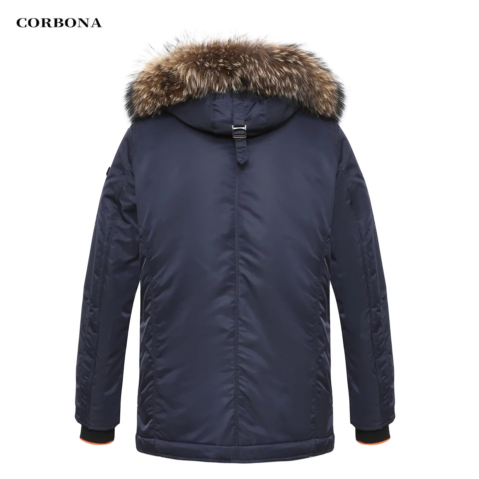 CORBONA New Men's Jackets Real Ful Collor Winter Coat  Business Fashion Down Cotton Parka Thick Casual  Multifunctional 2024