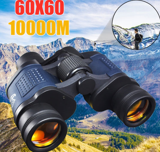 Camping Hiking Full Optical Glass Low Light Night VisionBinoculars 60X60 Powerful TelescopeOverview: 
1. All-optical lenses provide a good clear picture. Enjoy greater distance, more clarity, high magnification, and crisp optics at an incredible value! 2. HikingLive Online MallLive Online MallCamping Hiking Full Optical Glass Low Light Night Vision