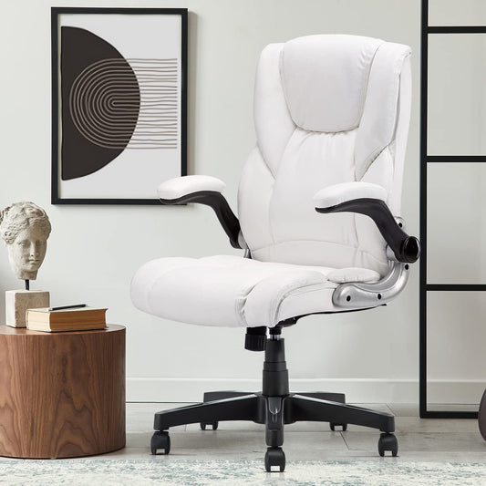 Ergonomic Executive Office Chair White, High Back Leather Computer Chair,Office Desk ChairErgonomic Executive Office Chair White, High Back Leather Computer Cha
★ 【MAXIMUM COMFORT FOR PERFECT RESULTS】- Forget about uncomfortable office chairs that make it impossible to concentrate on your work. The executive chair was desigChairsLive Online MallLive Online MallErgonomic Executive Office Chair White, High Back Leather Computer Chair,Office Desk Chair