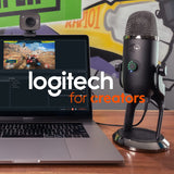 Logitech for Creators  Yeti USB Microphone for Gaming, Streaming, Podcasting, Twitch, Youtube, Discord, Recording for PC and Mac, 4 Polar Patterns, Studio Quality Sound, Plug & Play-Midnight