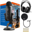 "Yeti USB Microphone (Blackout) BundleProfessional Title: "Yeti USB Microphone (Blackout) Bundle with Knox G
Bundle Includes: Blue Microphones Yeti USB Mic (Blackout), TX-100 Closed-Back Studio Monitor Headphones, 1/8 inch to 1/4 inch Stereo AUX Adapter (5 Pack), and Pop FElectronicsLive Online MallLive Online Mall"Yeti USB Microphone (Blackout) Bundle
